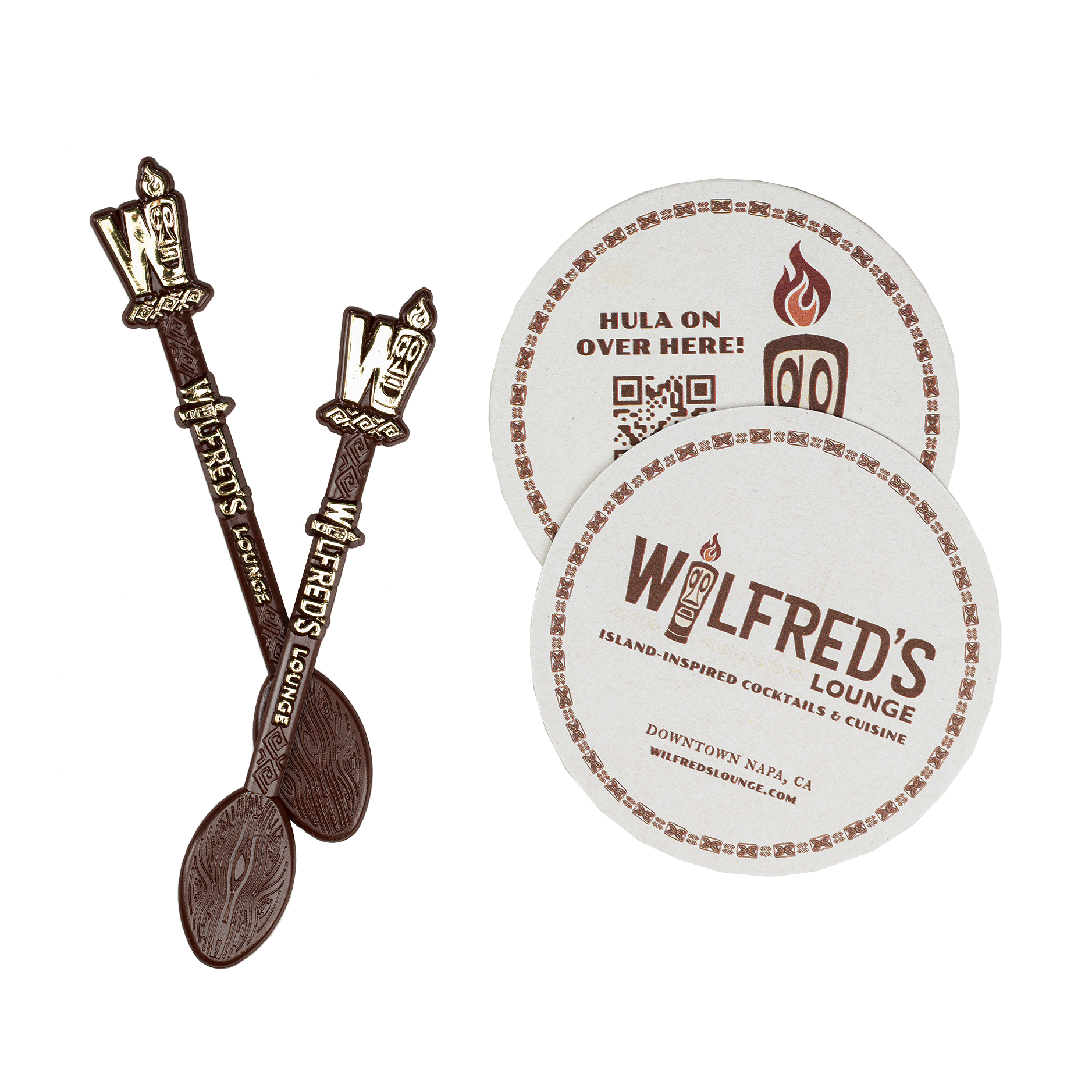 Wilfred's Lounge Coaster & Swizzle Stick Set