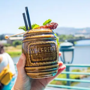Wilfred's Lounge Barrel Mug with River View